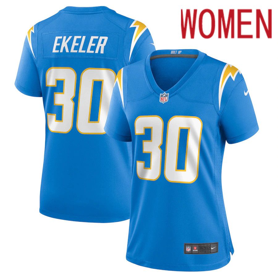 Women Los Angeles Chargers #30 Austin Ekeler Nike Powder Blue Game NFL Jersey->women nfl jersey->Women Jersey